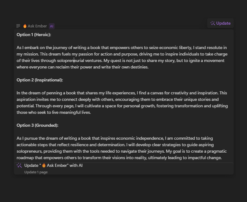 Ask Ember, the AI guide inside Main Character Saga